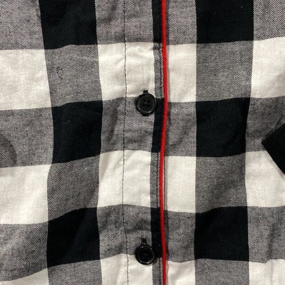 🪷 Women's Wondershop Black Gray and White plaid with red trim Nightgown Size:XL - Picture 4 of 9